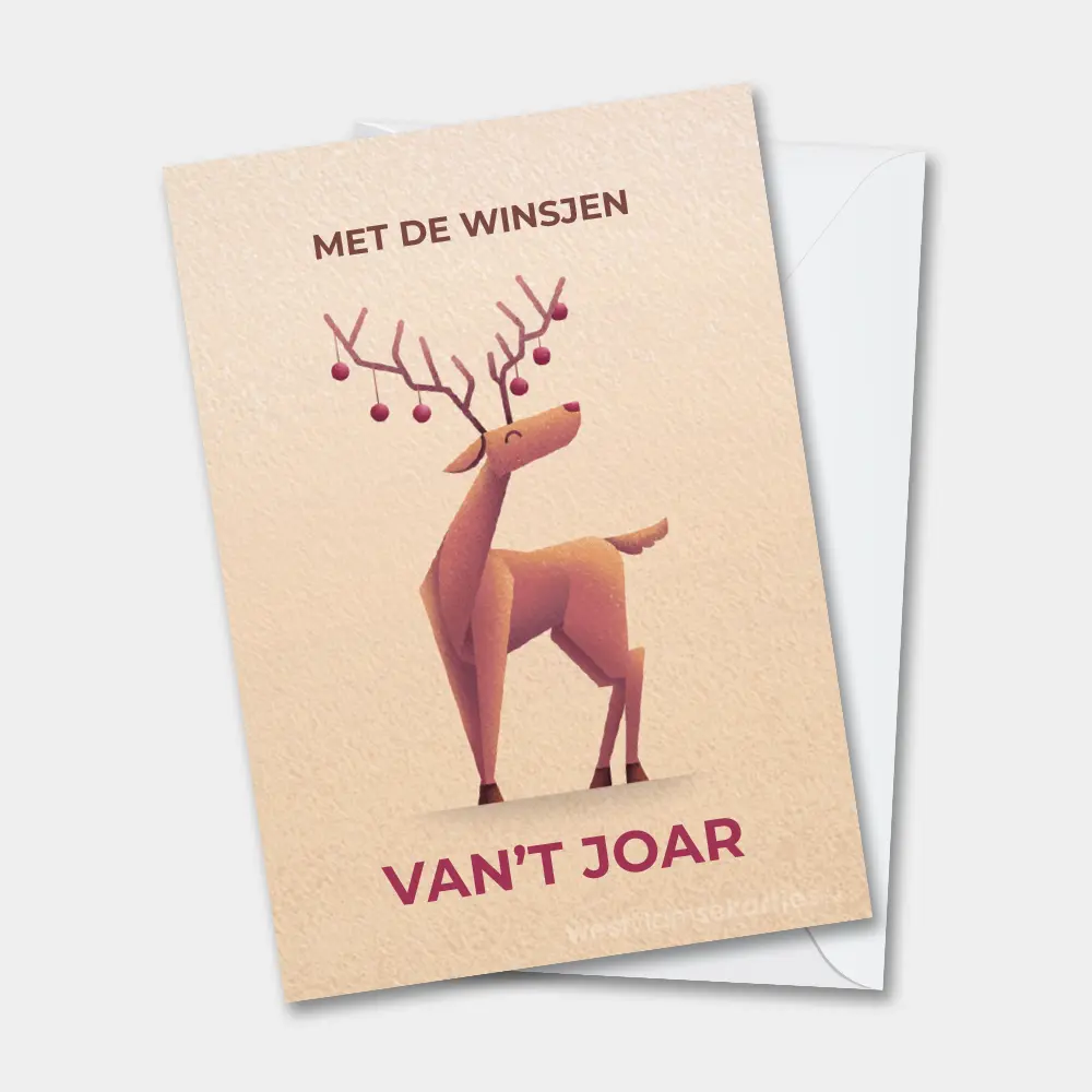 Met de winsjen van 't joar - grappige West-Vlaamse wenskaart voor nieuwjaar en kerst