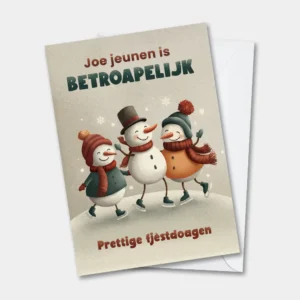 Grappige wenskaart in het west-vlaams met "joe jeunen is betroapelijk"