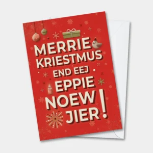 Grappige wenskaart West-Vlaams en Flenglish voor de feestdagen